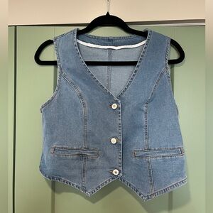 Light Blue Denim or Jean Look Vest